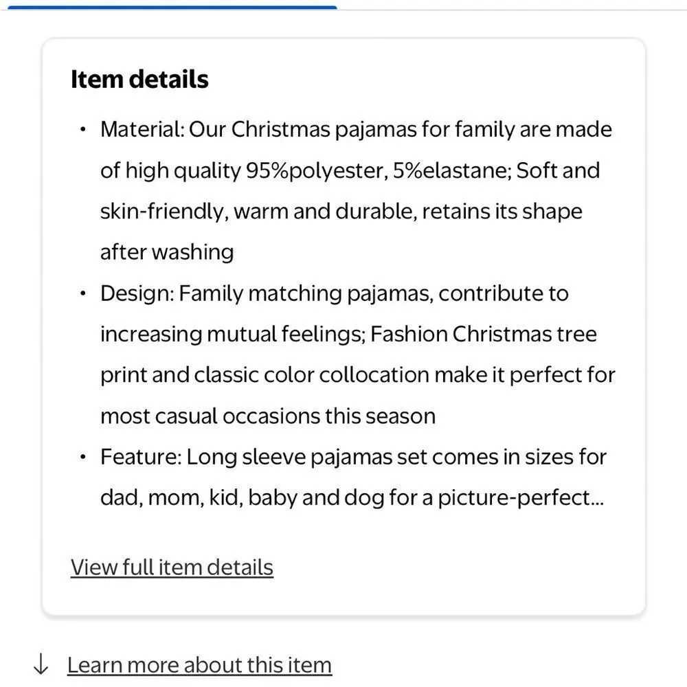 Family + Pet Matching Christmas Winter Pajamas PJs L XL Small Dog